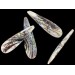Flat pendant with decoration, blind hole, beige 40x11 mm