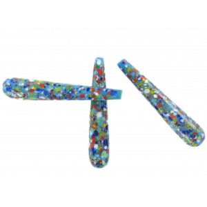 Spotted pendant, blind hole, blue 43x8 mm