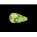 Pendant poire avec fleurs et feuillage, trou borgne, vert 38x18 mm