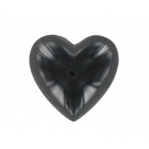 Heart cabochon black 25 mm