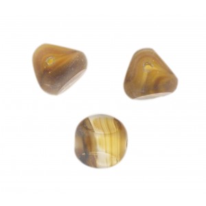 Marbled bead, 3 cut faces, topaz 13 mm