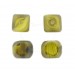 Cut marbled bead, 4 facets, olivine 14 mm