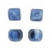Cut marbled bead, 4 facets, blue 14 mm