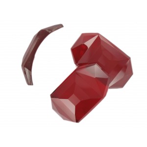 Curved faceted stone garnet 40x25 mm