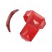 Curved faceted stone ruby 40x25 mm