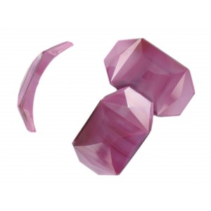 Curved faceted stone, moonshine purple 40x25 mm