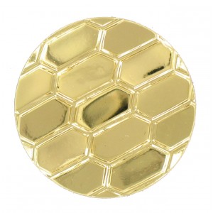 Round gold cabochon with facets 30 mm