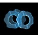 Ring 2 holes with matt embossed pattern, aquamarine 37 mm