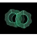 Ring 2 holes with matt embossed pattern, emerald 37 mm