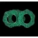 Ring 2 holes with matt embossed pattern, emerald 37 mm