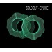 Ring 2 holes with matt embossed pattern, emerald 37 mm