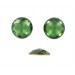Round Swarovski cabochon with cut facets, green turmaline 18 mm