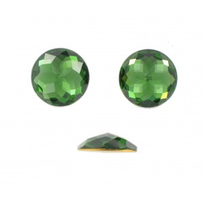 Cabochon rond Swarovski à facettes taillées, green turmaline 18 mm