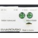 Round Swarovski cabochon with cut facets, green turmaline 18 mm