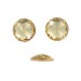 Round Swarovski cabochon with cut facets, light colorado topaz 18 mm