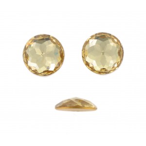 Cabochon rond Swarovski à facettes taillées, light colorado topaze 18 mm