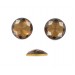 Round Swarovski cabochon with cut facets, smoked topaz 18 mm