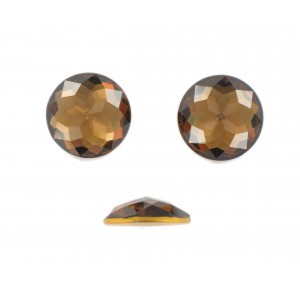 Cabochon rond Swarovski à facettes taillées, smoked topaze 18 mm