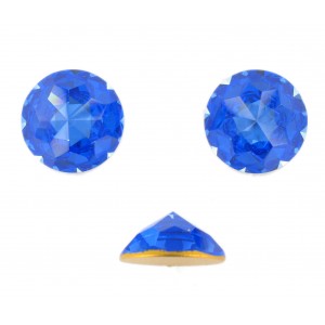 Cabochon rond Swarovski à facettes taillées, saphir 20 mm