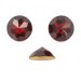 Round Swarovski cabochon with cut facets, siam 20 mm