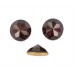 Round Swarovski cabochon with cut facets, siam 18 mm