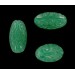 Olive bead with embossed pattern, chrysolite 27x9 mm