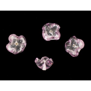 Perle fleur bicolore, cristal améthyste 15 mm