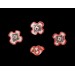 Two tone flower bead, crystal ruby 12 mm