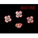 Two tone flower bead, crystal ruby 12 mm