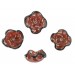 Two tone flower bead, brown black 18 mm