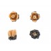 Flower bead, beige black 12x15 mm