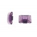 Two holes stone with embossed art deco pattern, amethyst 21x24 mm