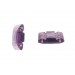 Two holes stone with embossed art deco pattern, amethyst 21x24 mm