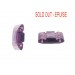 Two holes stone with embossed art deco pattern, amethyst 21x24 mm
