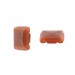 Two holes stone with embossed striations pattern, cornelian 21x24 mm