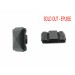 Two holes stone with embossed striations pattern, black 21x24 mm