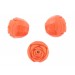 Rosebud cut bead, coral red 16 mm