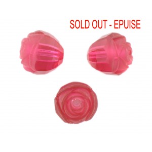 Rosebud cut bead, rose 16 mm