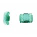 Two holes stone with embossed striations pattern, zircon 21x24 mm