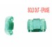 Two holes stone with embossed striations pattern, zircon 21x24 mm