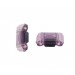 Two holes stone with embossed striations pattern, amethyst 21x24 mm
