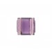 Two holes stone with embossed striations pattern, amethyst 21x24 mm