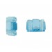 Two holes stone with embossed striations pattern, aquamarine 21x24 mm