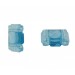 Two holes stone with embossed striations pattern, aquamarine 21x24 mm