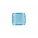 Two holes stone with embossed striations pattern, aquamarine 21x24 mm