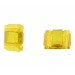 Two holes stone with embossed striations pattern, light topaz 21x24 mm