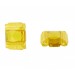 Two holes stone with embossed striations pattern, light topaz 21x24 mm