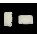Two holes stone with embossed art deco pattern, ivory 21x24 mm