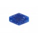 Hexagon cabochon with arabesque embossed pattern, lapis 30x19 mm