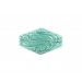Hexagon cabochon with arabesque embossed pattern, veined green 30x19 mm